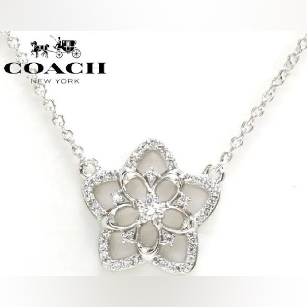 Coach Signature Floral Pendant Necklace